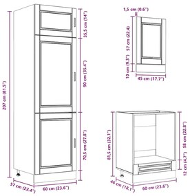 7 peças armário de cozinha conjunto Kalmar branco