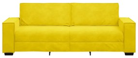 Sofá de 3 lugares 180 cm veludo amarelo