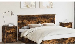 vidaXL Cabeceira Carvalho Defumado 200 cm Madeira processada
