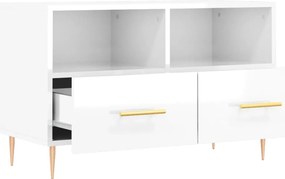 Móvel de TV 80x36x50 cm derivados de madeira branco brilhante