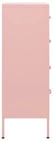 Cómoda/aparador com gavetas aço 80x35x101,5 cm rosa