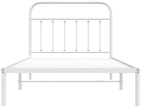 Estrutura de cama em metal com cabeceira 107x203 cm branco