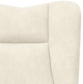 Cadeira Relaxante vidaXL Veludo Creme