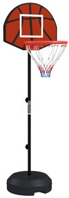 SPORTNOW Tabela de Basquetebol com Altura Ajustável 129-179 cm Aro de Basquetebol com Alvo Magnético e Dardos Ø38x129-179 cm Preto