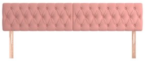 Cabeceira de cama 2 pcs veludo 90x7x78/88 cm rosa