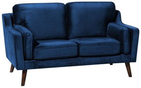 Sofá de 2 lugares em veludo azul escuro LOKKA Beliani