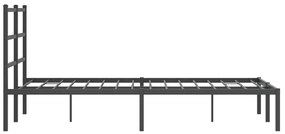 Estrutura de cama com cabeceira 120x200 cm metal preto
