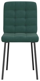 Cadeiras de jantar 6 pcs veludo verde-escuro