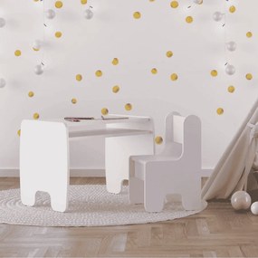 Conjunto de mesa e cadeira para crianças - Branco