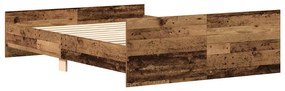 Estrutura de cama sem colchão 140x190 cm madeira velha