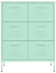 Armário com gavetas aço 80x35x101,5 cm verde-hortelã