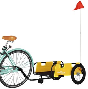 Reboque de bicicleta tecido oxford/ferro amarelo