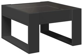 Mesa de centro luzes LED Infinity 50x53x30 cm preto