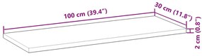 Prateleira flutuante 4pcs 100x30x2cm acácia maciça não tratada