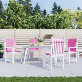 vidaXL Almofadões p/ cadeira de encosto baixo 4 pcs tecido rosa
