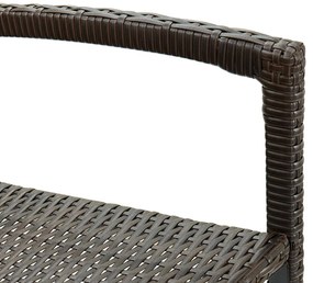 Bancos de bar 4 pcs vime PE castanho