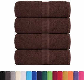 Toalhas de mãos 4 pcs 30x30 cm 360 gsm 100% algodão castanho