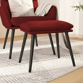 vidaXL Apoio de pés 45x29,5x35 cm tecido vermelho tinto