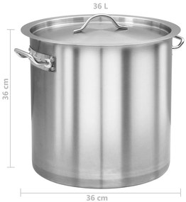 Panela 35 L 36x36 cm aço inoxidável