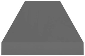 Prateleira de parede suspensa 90x23,5x3,8 cm MDF cinzento