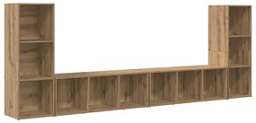 Gabinete para TV 4 pcs Carvalho Artesanal 37 x 35 x 107.5 cm