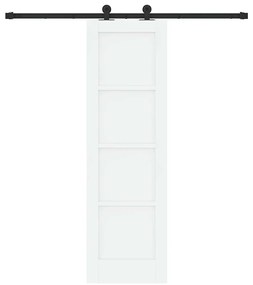 Porta Deslizante com Conjunto de Ferragens Branca 61x198,5 cm Madeira