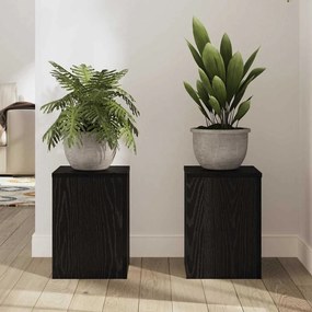 Suportes para Plantas 2 pcs de Carvalho Preto 25x25x35 cm Madeira