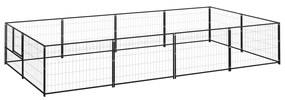 vidaXL Canil para cães 8 m² aço preto