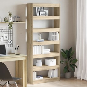 vidaXL Gabinete de Livros/Divisor de Ambiente em Carvalho Sonoma 80x30x198 cm