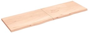 Prateleira de parede 200x60x(2-4)cm carvalho maciço não tratado