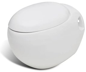 Vaso sanitário forma de ovo pendurado no parede