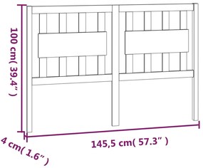 Cabeceira de cama 145,5x4x100 cm pinho maciço castanho mel