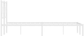 Estrutura de cama com cabeceira 140x200 cm metal branco