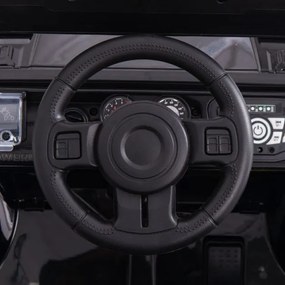 Carro elétrico de 12 V para crianças com controlo remoto Ligação USB sem fios Luz de música Ecrã de bateria Arranque suave 3 velocidades Preto