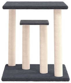 Postes arranhadores p/ gatos com plataformas 50 cm cinza-escuro