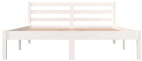 Estrutura de cama pequena casal 120x190 cm pinho maciço branco