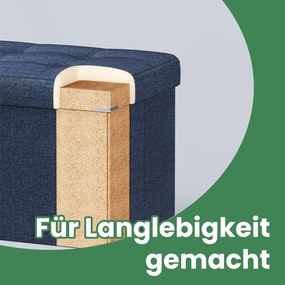 Banco com espaço de arrumação 38,1 x 76,1 x 38,1 cm azul escuro