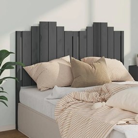 vidaXL Cabeceira de cama 141x4x110 cm pinho maciço cinzento