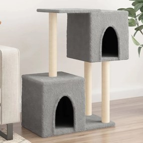 Árvore p/ gatos c/ postes arranhadores sisal 86 cm cinza-claro