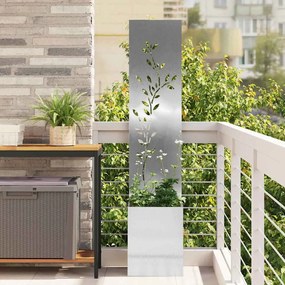 vidaXL Tela de Privacidade para Jardim Floral Prata 32 x 140 cm