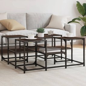 vidaXL Mesa de centro 91x91x40 cm derivados madeira carvalho castanho