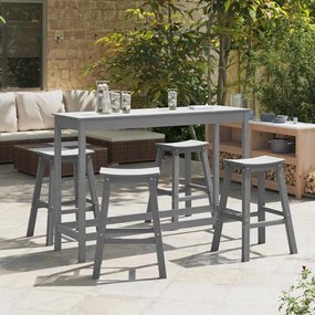 Cadeiras de Bar vidaXL 6 pcs Cinza Claro HDPE