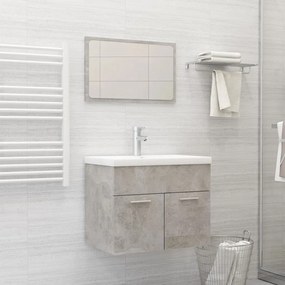 vidaXL 2 pcs conj. móveis casa de banho contraplacado cinzento cimento