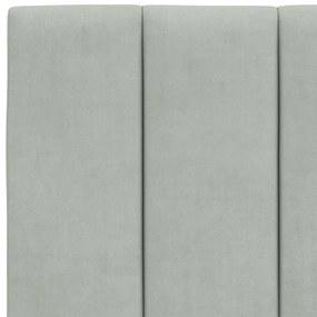 Estrutura de cama sem colchão 120x200 cm veludo cinzento-claro