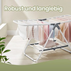 Estendal pequeno 44 x 101 x 54 cm com 2 braços, dobrável branco