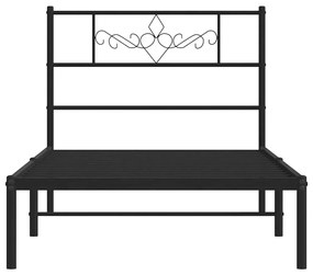 Estrutura de cama com cabeceira 100x190 cm metal preto