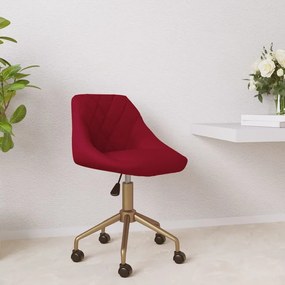 vidaXL Cadeira de jantar giratória veludo vermelho tinto