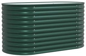 Canteiro de Jardim Verde vidaXL 160x80x81 cm em Aço Galvanizado