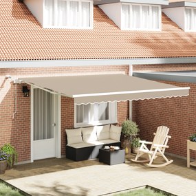 Toldo Retrátil Automático com LED Bege 400x350 cm