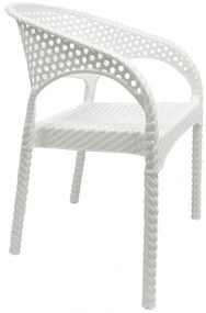 Conjunto 4 Cadeiras de Jardim, Terraço  CALVIN, empilhável, polipropileno branco Restaurante, Café, Bar